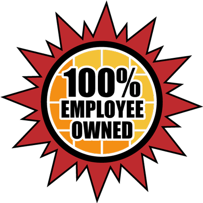 100% employee owned badge